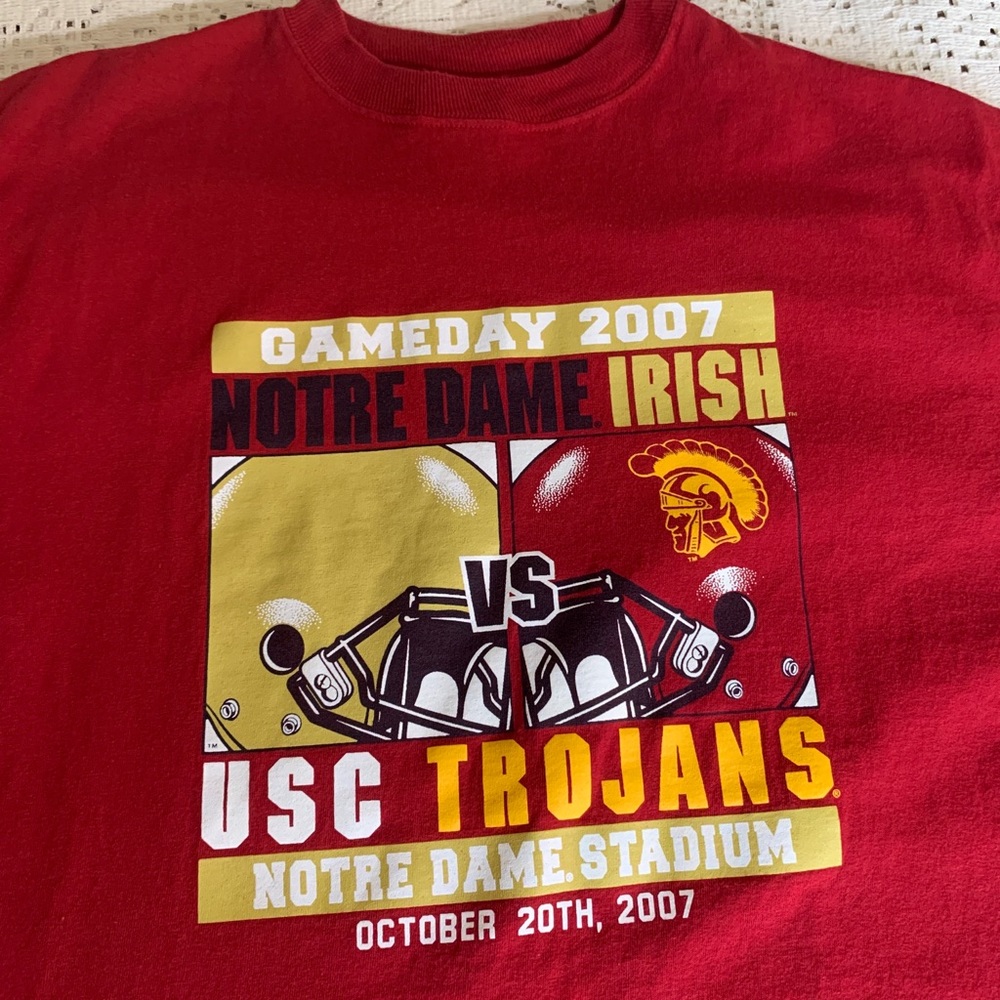USC, Notre Dame Matchup GameDay Shirt, 2007, EUC